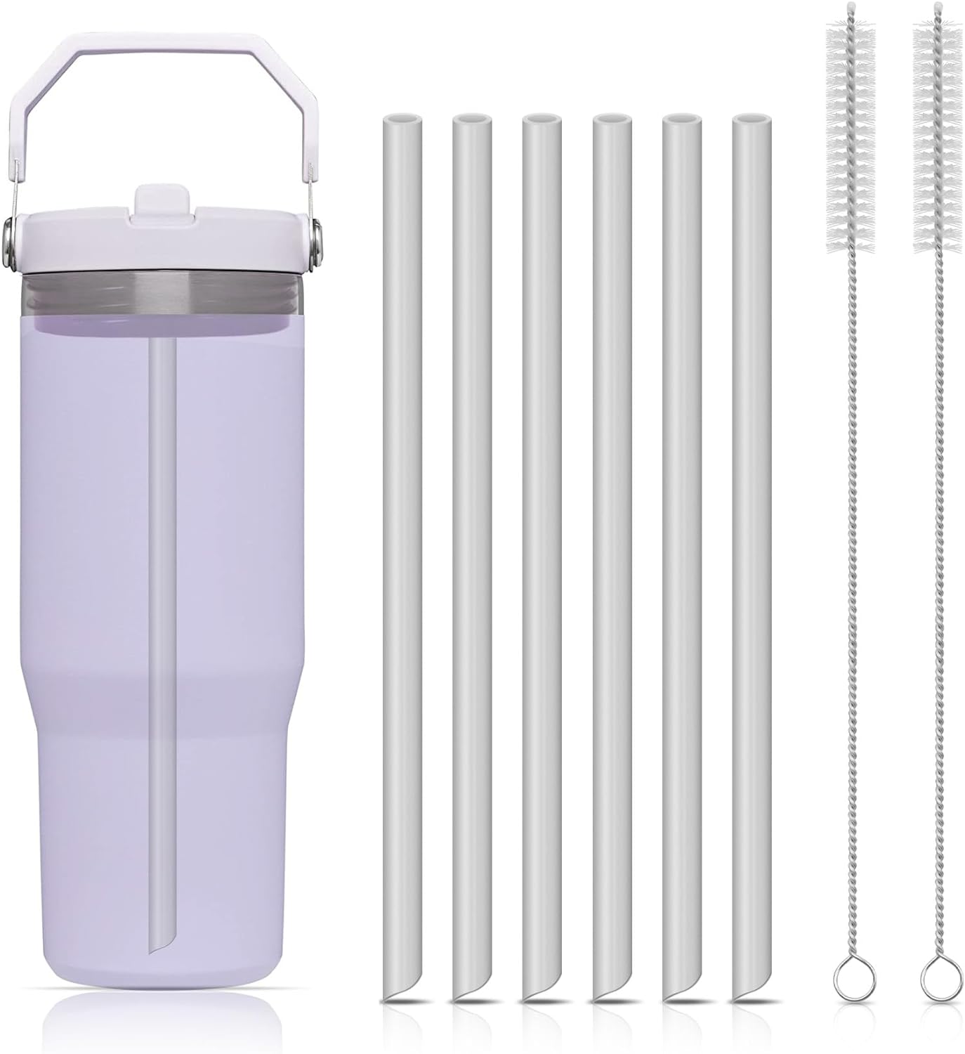 6pcs Reusable Straws Plastic S - Reusable Straw 评论和价格