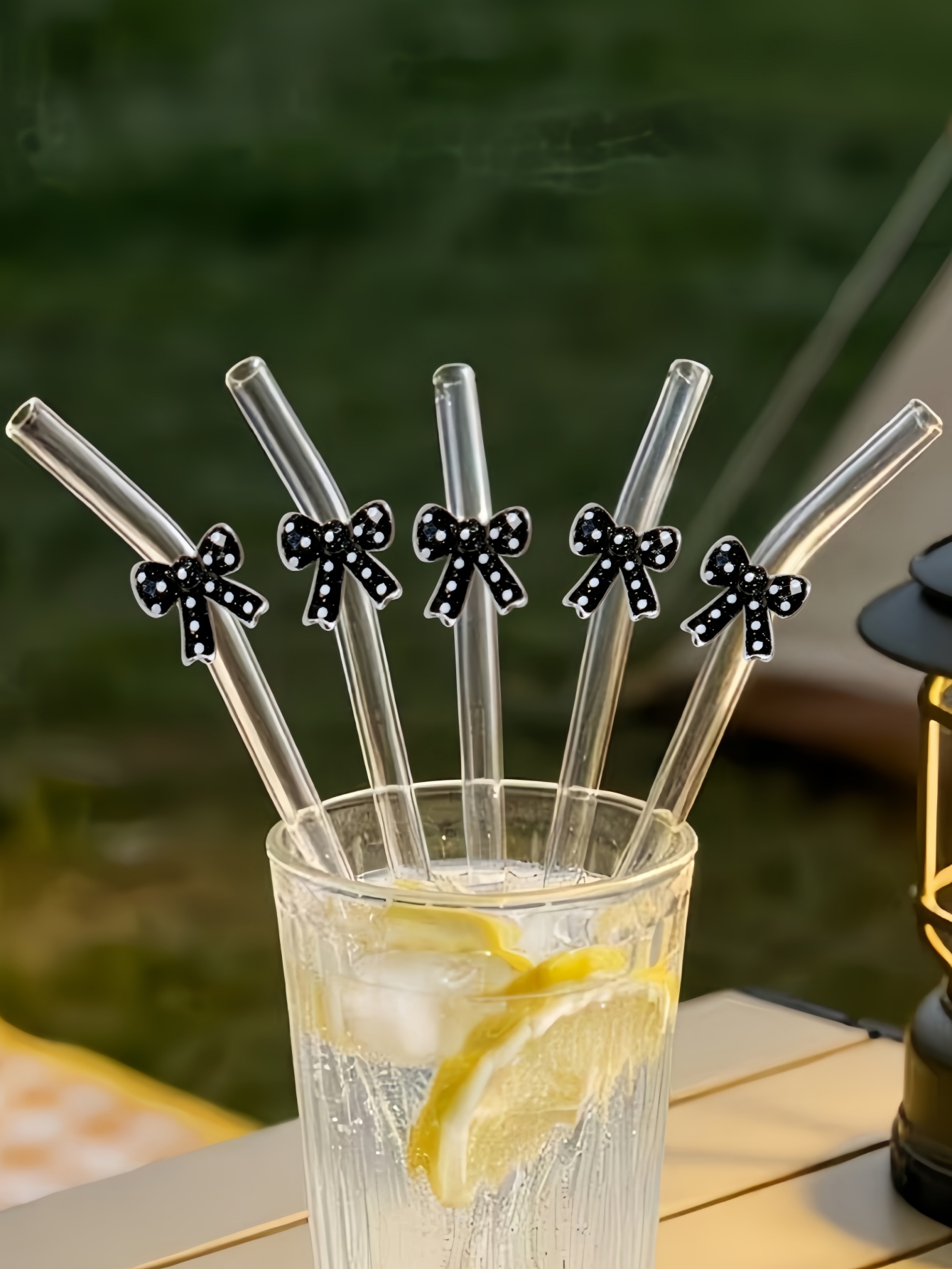 1/3/6PCS Elegant Black Polka D - Reusable Straw 评论和价格