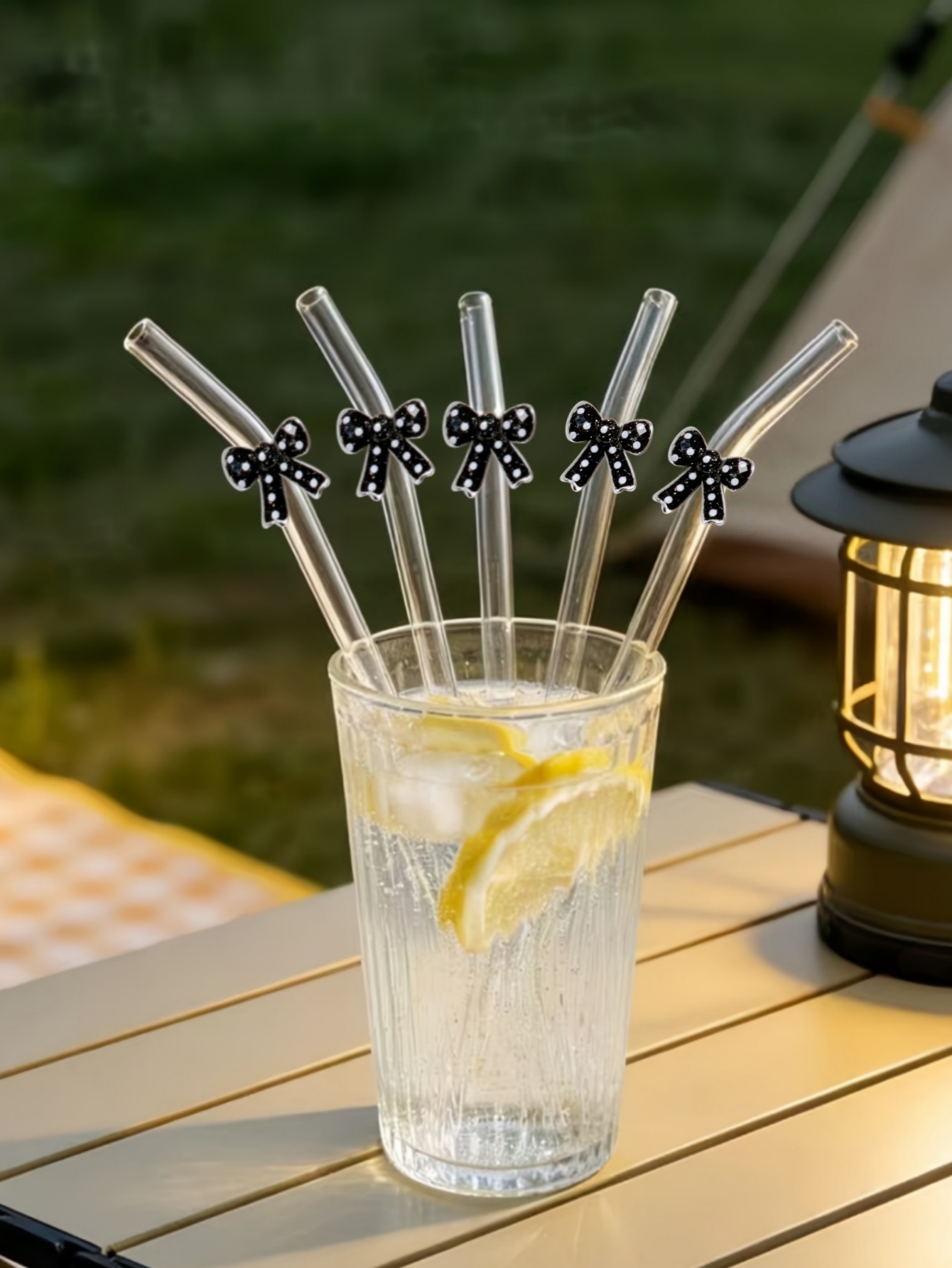 1/3/6PCS Elegant Black Polka D - Reusable Straw 评论和价格