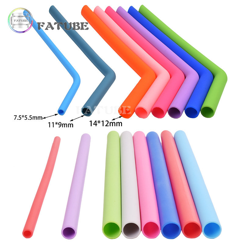 10PCS Fatube Silicone Straw Cu - Reusable Straw 评论和价格