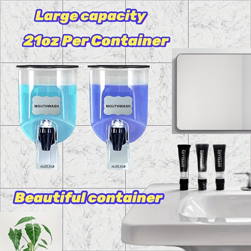 2PCS 600ml Mouthwash Dispenser - Reusable Bottle 评论和价格