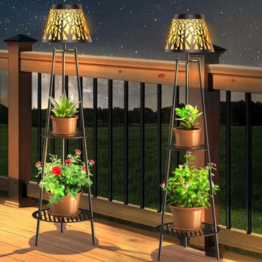 2 Pack Outdoor Solar Floor Lam - Solar Garden Light 评论和价格
