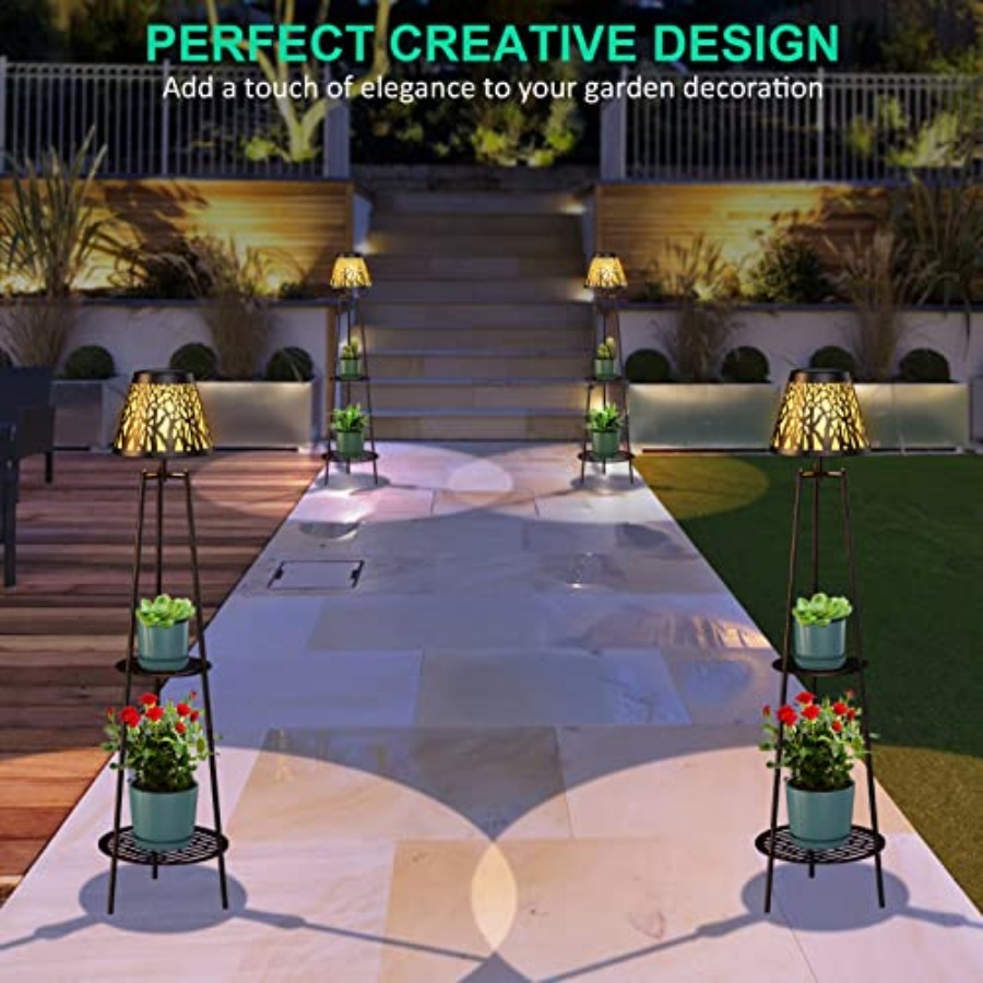 2 Pack Outdoor Solar Floor Lam - Solar Garden Light 评论和价格