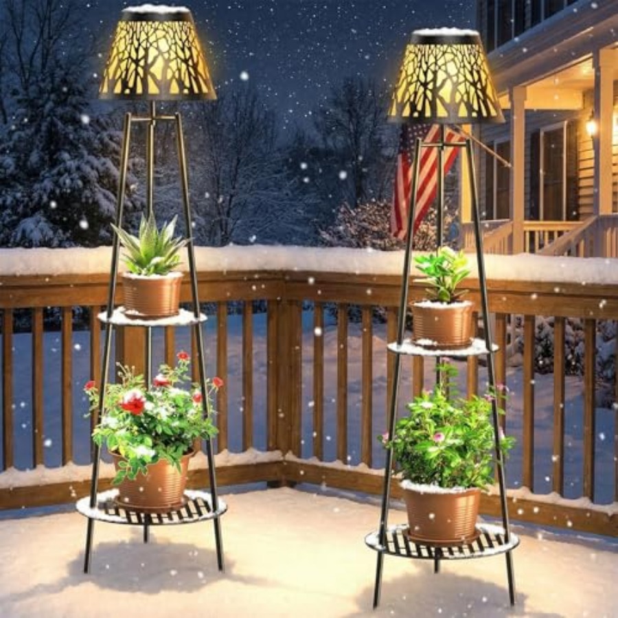 2 Pack Outdoor Solar Floor Lam - Solar Garden Light 评论和价格