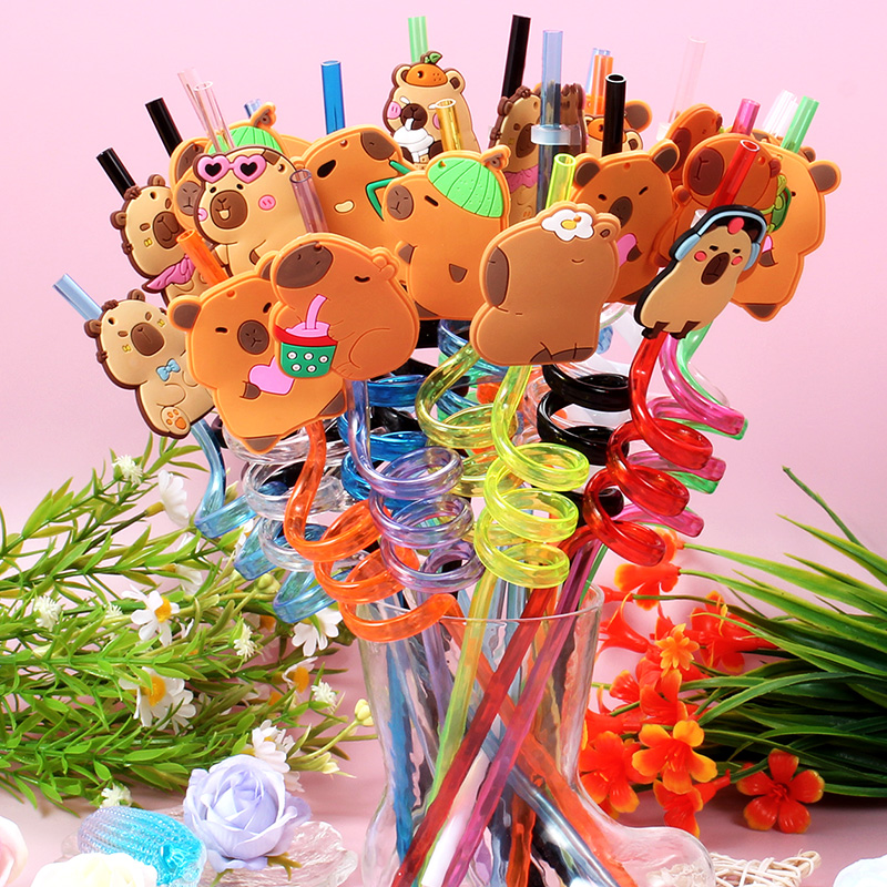 12pcs Cartoon Capybara Reusabl - Reusable Straw 评论和价格