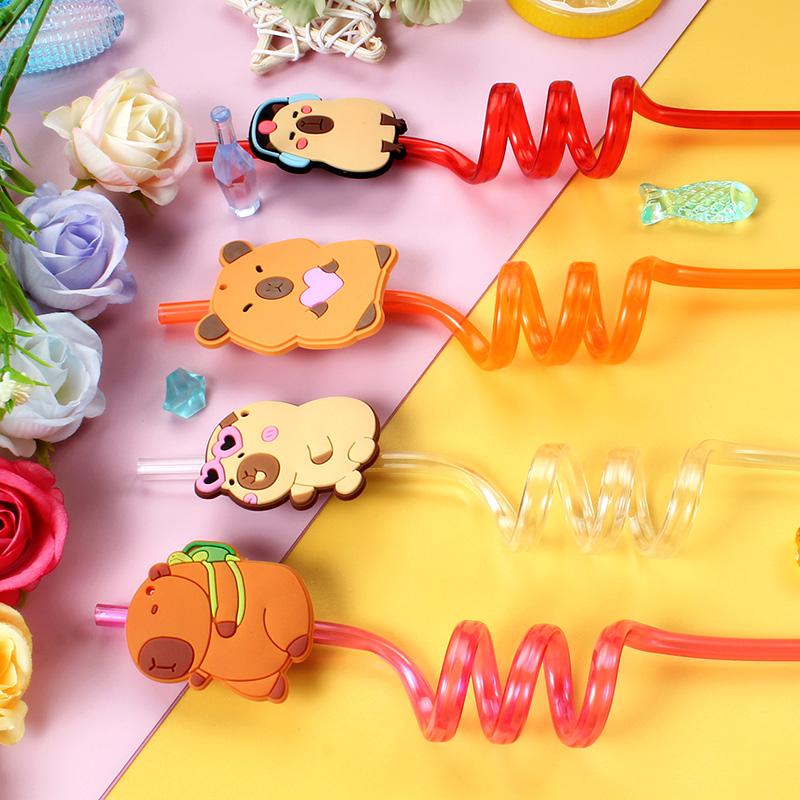 12pcs Cartoon Capybara Reusabl - Reusable Straw 评论和价格