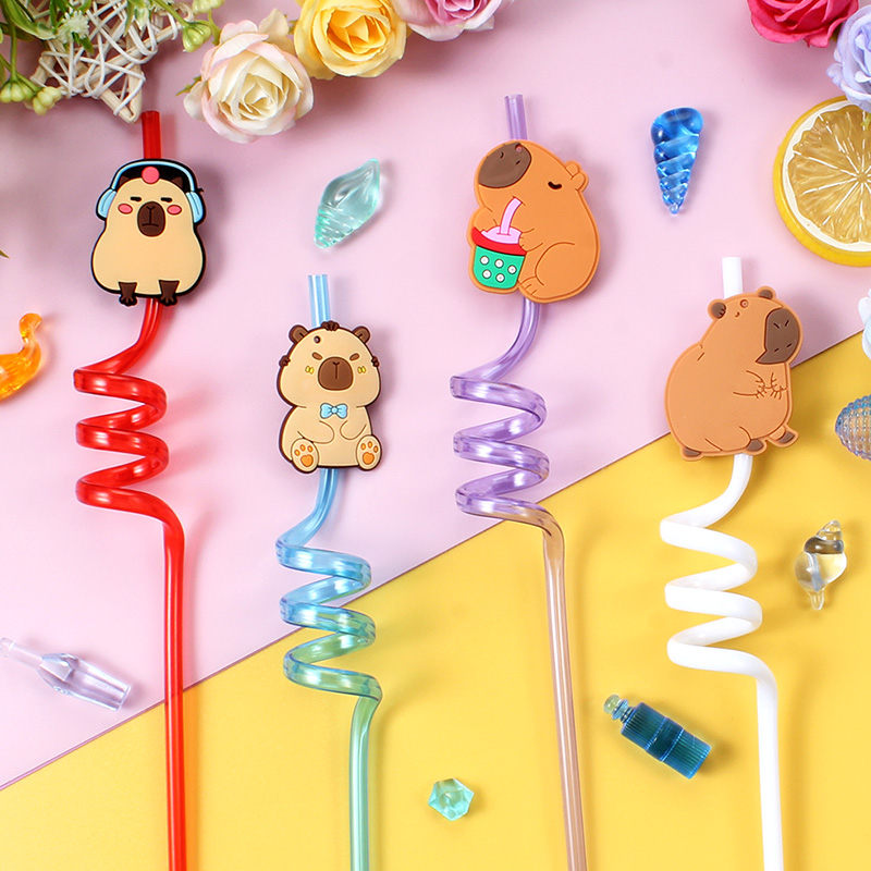 12pcs Cartoon Capybara Reusabl - Reusable Straw 评论和价格
