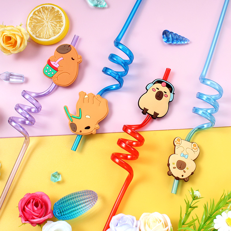12pcs Cartoon Capybara Reusabl - Reusable Straw 评论和价格
