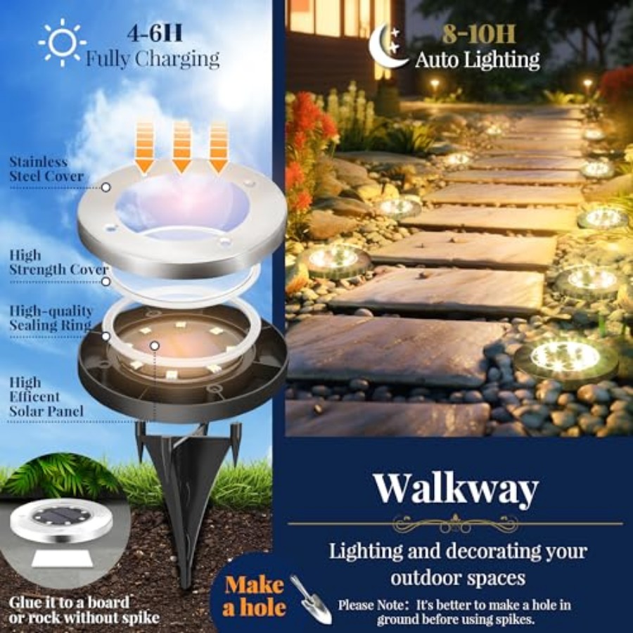 Solar Ground Lights Solar Ligh - Solar Garden Light 评论和价格